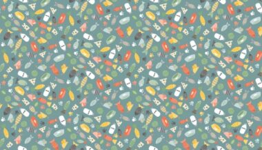Makower Cool Cats Scatter Cotton Fabric