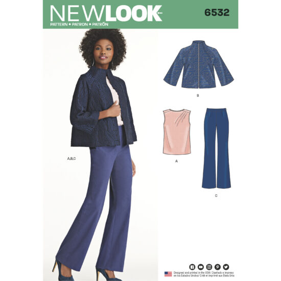 Womens 6532 New Look Trousers, Top and Jacket Sewing Pattern
