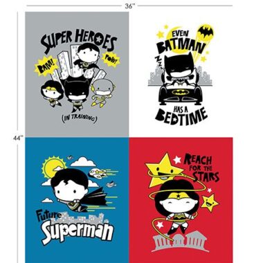 Tiny Superhero Panel Justice League Heroes In The Making DC Comics Fabric