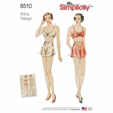 Simplicity 8510 Bra and Panties Set Sewing Pattern