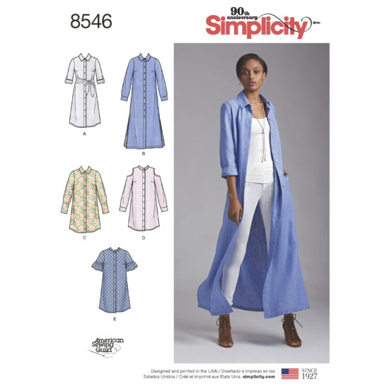 Simplicity Pattern 8546 Women’s / Petite Women’s Shirt Dresses