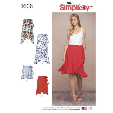 Simplicity Pattern 8606 Women’s Wrap Skirt in Four Lengths