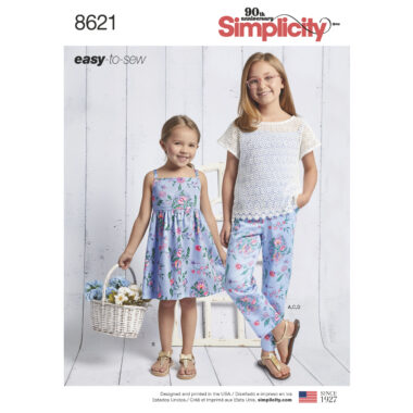 Simplicity Pattern 8621 Child's and Girls' Dress, Top, Pants and Camisole