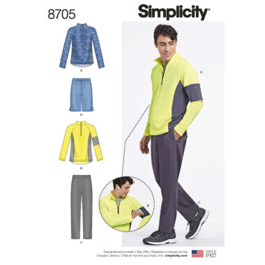 Simplicity 8705 Mens Sportswear Sewing Pattern