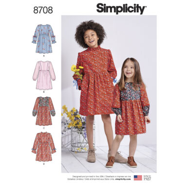 Simplicity 8708 Childs Dress Sewing Pattern