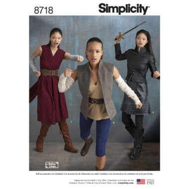 Simplicity 8718 Warrior Costume Sewing Pattern