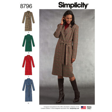 Simplicity 8796 Misses/ Petite Lined Coat Sewing Pattern