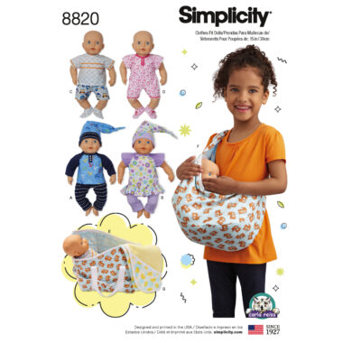 Simplicity 8820 15" Baby Doll Clothes Sewing Pattern