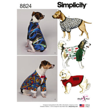 Simplicity 8824 Dog Coats in Three Sizes Sewing Pattern