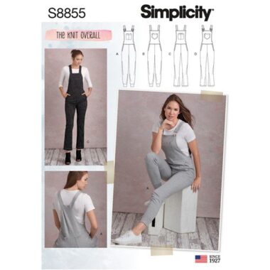 Simplicity Sewing Pattern S8855 Misses Knit Overalls
