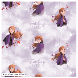Frozen Anna Watercolour Disney Cotton Fabric