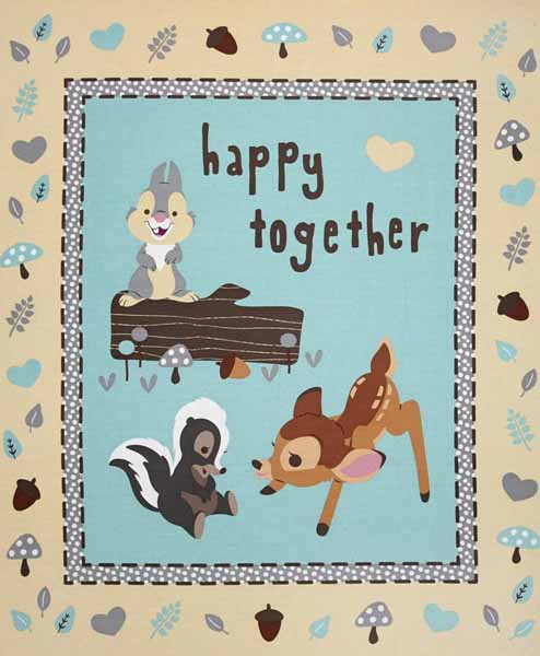 Bambi Happy Together Quilting Fabric Panel
