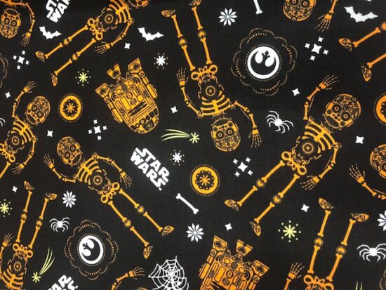 Star Wars Glow In The Dark Orange Cotton Fabric