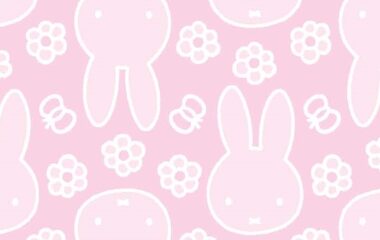 Miffy Silhouette Baby Pink Cotton Fabric