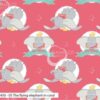 Dumbo Flying Coral Disney Cotton Fabric