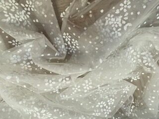 White Glitter Frozen Dress Tulle Fabric
