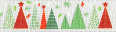 Merry Trees 25mm Christmas Ribbon By Berisfords