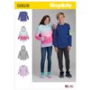 Simplicity Sewing Pattern S9028 Girls' & Boys' Knot Tops with Hoodie