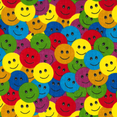 Smiley Buttons Poly Cotton Fabric
