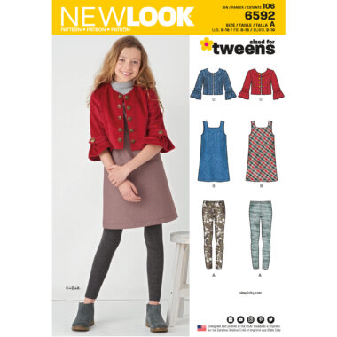 New Look Pattern 6592 Girls Sportswear