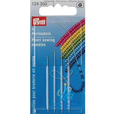 Prym Beading needles with gold eye, No. 10 and No. 12, 0.45 x 55 and 0.40 x 50mm