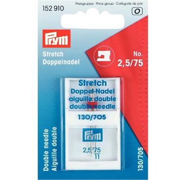 Prym Stretch double sewing machine needles, 130/705, 75/2.5mm