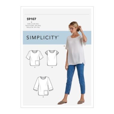 Simplicity Sewing Pattern S9107 Misses Tops With Sleeve & Length Variation