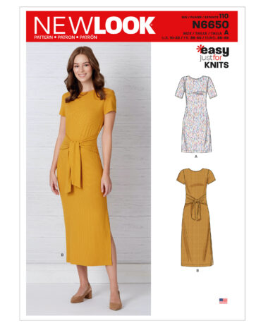 New Look N6650 Misses Knit Dress Sewing Pattern