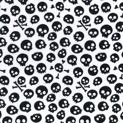 Scary Skull Halloween Poly/Cotton Fabric