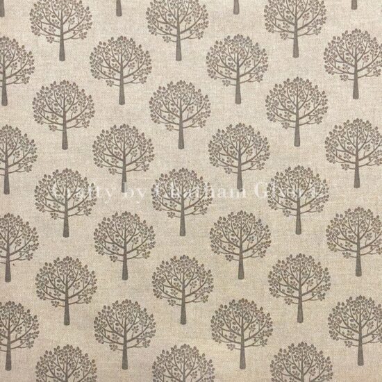 Grey Tree Mulberry Bush Linen Canvas Fabric