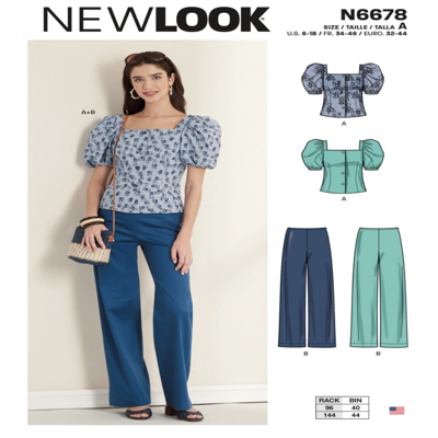 N6678 New Look Misses' Top and Trousers