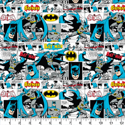 Batman Comic Strip Cotton Fabric | Remnant House Fabric