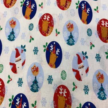 Christmas Baubles Cotton Fabric