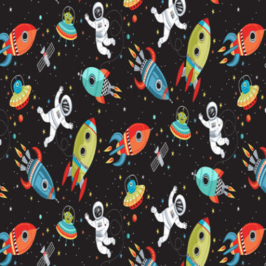 Outer Space Scene Makower Fabric