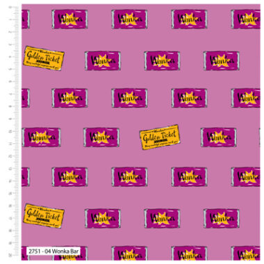 Willy Wonka Wonka Bar Cotton Fabric
