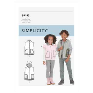 Simplicity Sewing Pattern S9193 Children's Vest