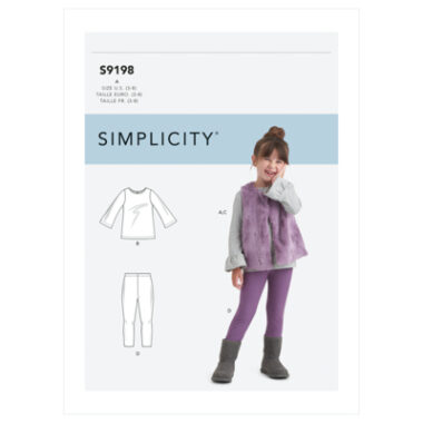 Simplicity Sewing Pattern S9198 Children's Tops, Vest & Leggings