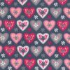 Retro Hearts Rose and Hubble Cotton Fabric