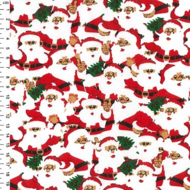John Louden Crowded Santas Christmas Cotton Fabric | Remnant House Fabric